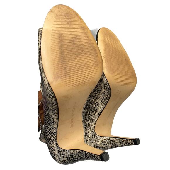 Steve Madden Snake Print Strappy Heels Size 7 - Picture 6 of 8